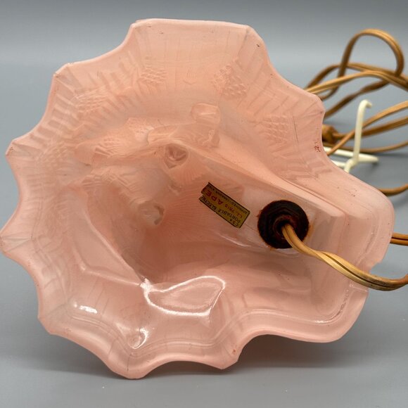 Vintage Art Deco Frosted Pink Glass Boudoir Lamp Couple Figurine Port Electric - Picture 7 of 8